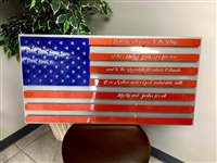 Metal Pledge of Allegiance USA Flag