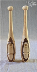1lb Walnut/Maple Indian Clubs - Second Quality Pair