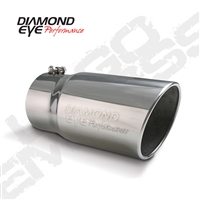 Diamond Eye 4" Polished 304 SS Diesel Exhaust Tip-Bolt on-Rolled Angle