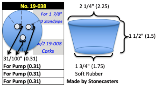 19-038 / 19-038H- Three-hole Stopper