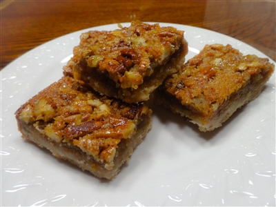 Texas Pecan Squares recipe at Palestine Texas Pecans