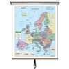 Europe Primary Classroom Wall Map on Roller w/ Backboard