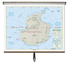 Antarctica Essential Classroom Wall Map on Roller w/ Backboard