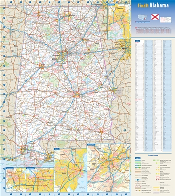 Alabama State Wall Map by Globe Turner