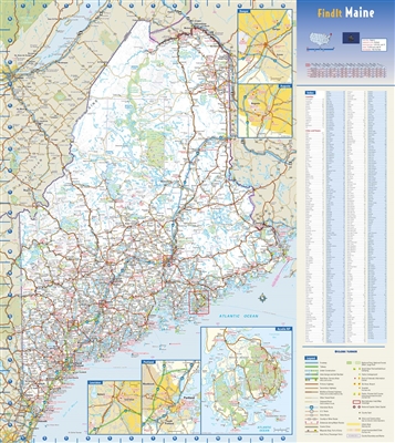 Maine State Wall Map by Globe Turner