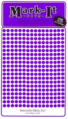 600 Purple 1/8" map stick-on map dots