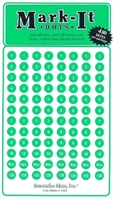 Stick-on Dots Medium 1/4" Numbered 1-240 green