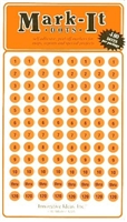 Stick-on Dots Medium 1/4" Numbered 1-240 ORANGE