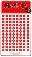 Stick-on Dots Medium 1/4" Numbered 1-240 red