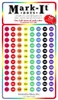 Stick-on Dots Medium 1/4" Numbered 121-240 eight colors