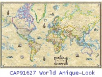 CAP91627 World Antique Wall Map