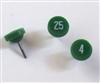 Dark Green map pins by Moore Map Tack. 100/box. 1/4" head and 5/16" shaft length.