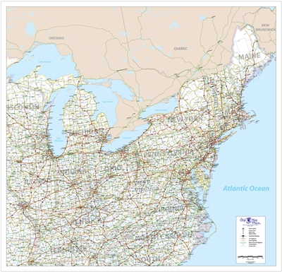 One Map Place Northeast United States map