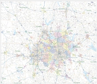 Dallas Fort Worth metro Map Extended area