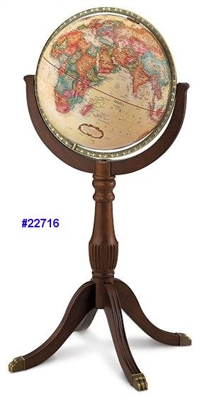 SHERBROOKEII 16 INCH GLOBE ANTIQ RAISED REPLOGLE