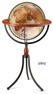 SANTA FE 16" INCH GLOBE ANTIQUE RAISED BRONZE-METALLIC