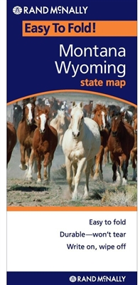 Montana Wyoming Easy To Fold map