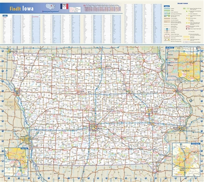 Iowa State Wall Map by Globe Turner