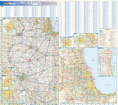 Illinois State Wall Map by Globe Turner