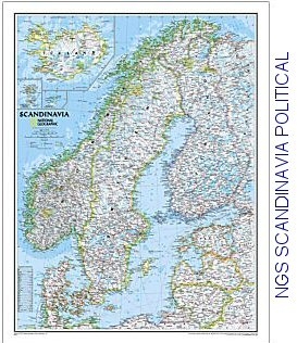 National Geographic map containing Scandinavia