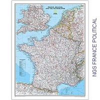 National Geographic map of France, Belgium, The Netherlands, Luxembourg