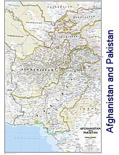 National Geographic Afghanistan and Pakistan political map