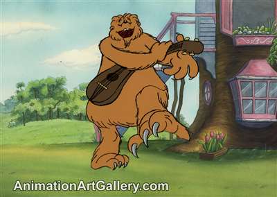 Production Cel with Matching Drawing of Big Paw from The Berenstain Bears' Meet Bigpaw