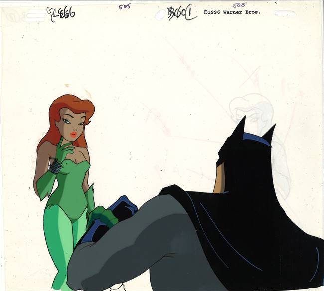 Original Production Cel of Batman and Poison Ivy from Batman the Animated Series
