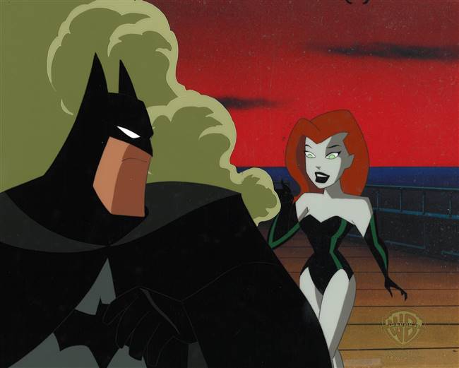 Original Production Cel of Batman and Poison Ivy from New Batman Adventures