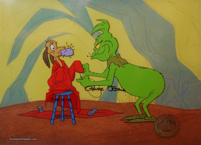 Production Cel of the Grinch and Max from How The Grinch Stole Christmas