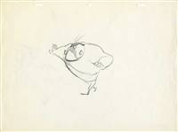 Original Production Drawing of the Mighty Angelo from To Itch His Own (1958)