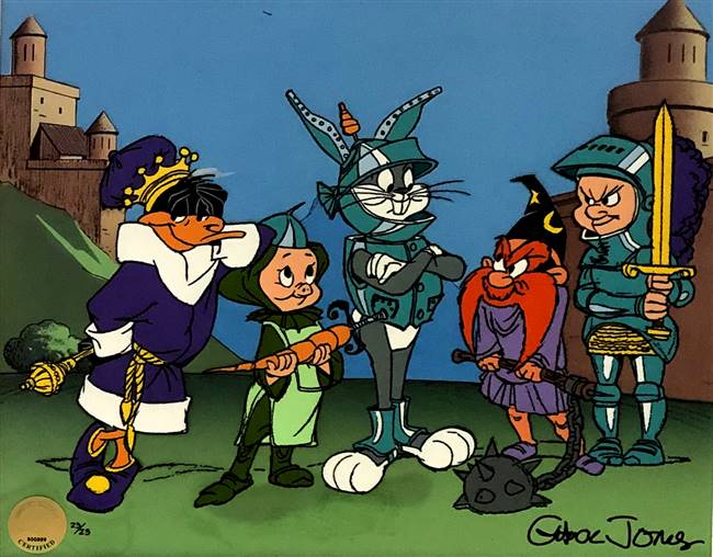 A Connecticut Rabbit in King Arthur's Court with accompanying New Year's Card signed by Chuck Jones