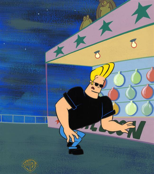 Original Master Background and Production Cel of Johnny Bravo from Johnny Bravo