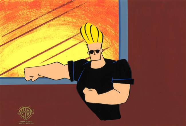 Original Master Background and Production Cel of Johnny Bravo from Johnny Bravo