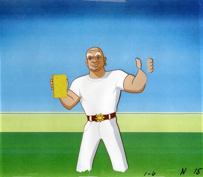 Original Production Cel of Mr Clean from a Mr Clean Commercial