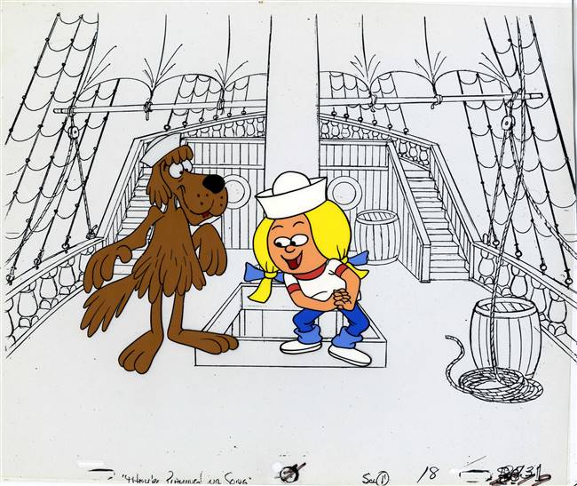 Original Production Cel of Seadog and Brunhilde from a Captain Crunch Commercial