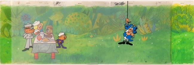 Original Production Background and Cels of Cap'n Crunch and kids from a Crunch Berries Commercial