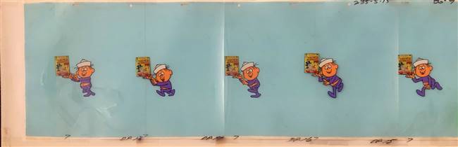 Original Production Background and Cels of Dave from a Crunch Berries Commercial