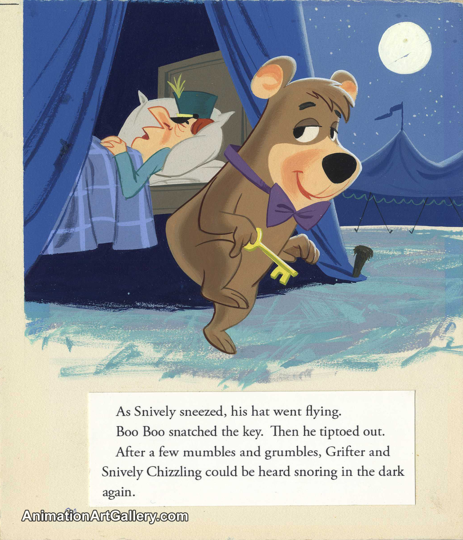 Original Book Art Illustration of Boo Boo from the Golden Book "Hey There, Yogi Bear"