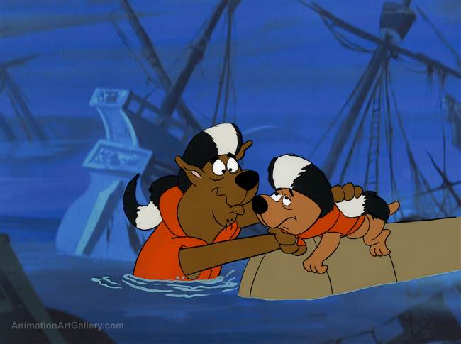 Original Production Cel of Sccoby and Scrappy from Scooby and Scrappy Doo