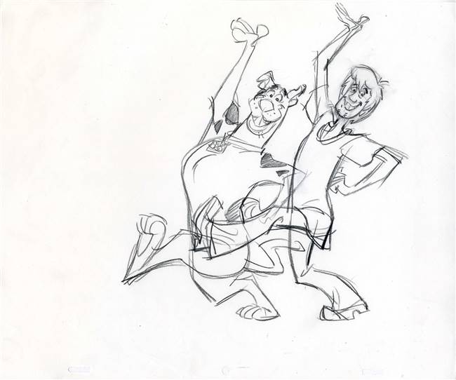 Original Publicity Drawing of Scooby-Doo and Shaggy from Scooby Doo (1990s)