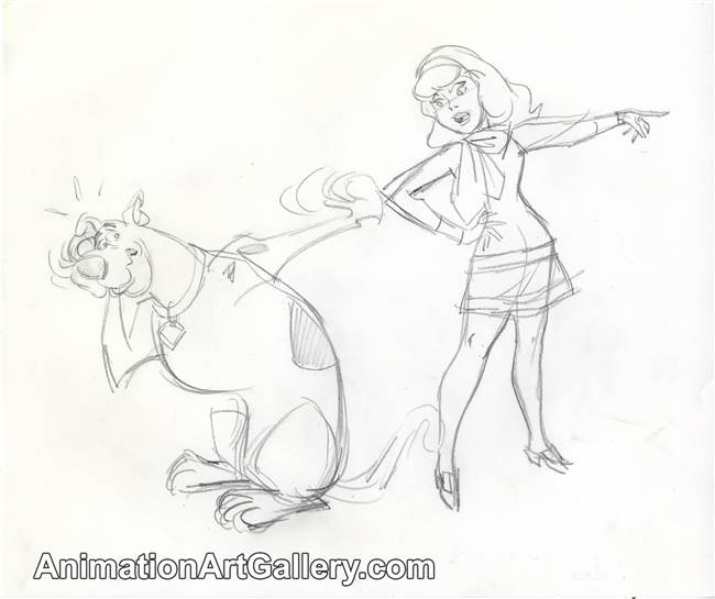 Publicity Drawing of Daphne and Scooby Doo from Scooby Doo (1990s)