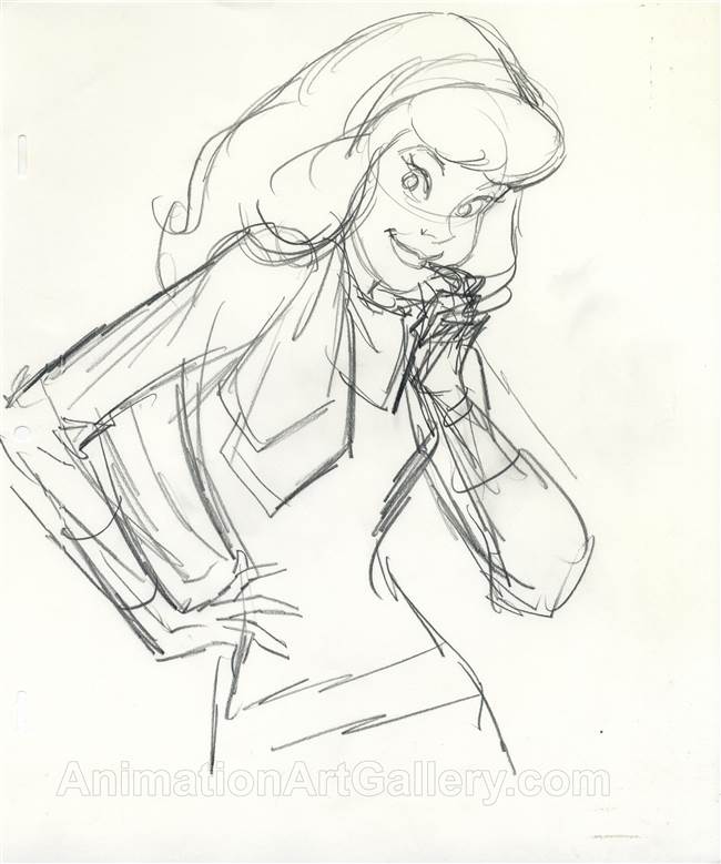 Original Publicity Drawing of Daphne from Scooby Doo