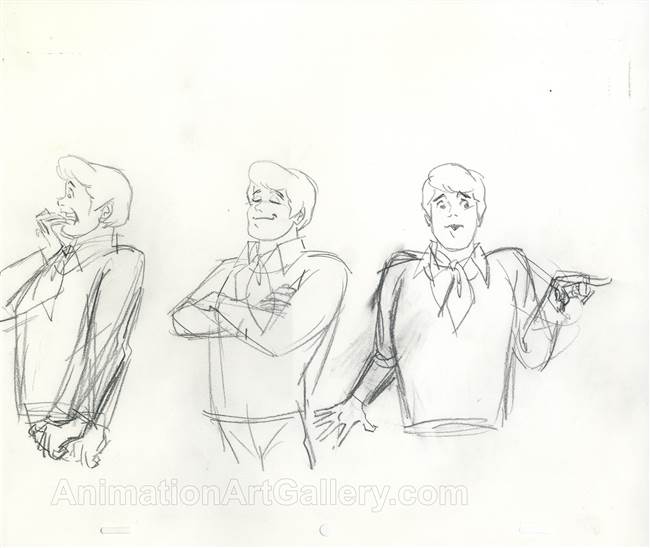 Original Publicity Drawing of Freddy from Scooby Doo