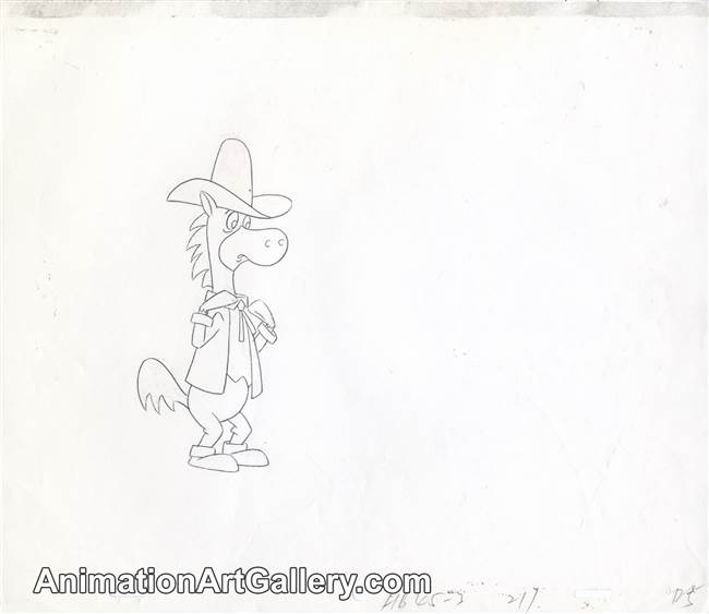 Production Drawing of Quick Draw McGraw from Hanna-Barbera Studio