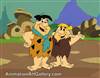 Publicity Cel on Production Background of Fred Flintstone and Barney Rubble from The Flintstones (c.1980s)