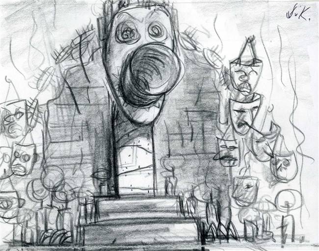 Original Storyboard of Oogie's Lair from Nightmare Before Christmas (1993)