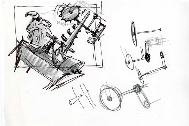 Original Storyboard of Sally, Sandy Claws, and Oogie from Nightmare Before Christmas (1993)