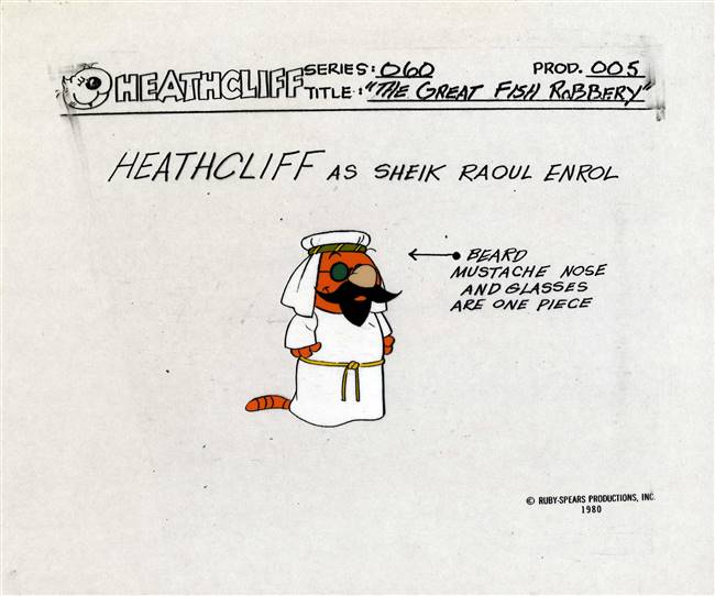 Original Model Cel of Heathcliff from The Great Fish Robbery