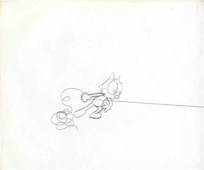 Original Production Drawing of Felix the Cat from The Twisted Tales of Felix the Cat